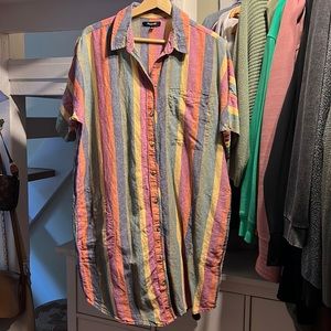 Madewell Striped Shirt Dress L